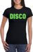 Bellatio Decorations Verkleed T-shirt dames - disco - zwart - groen glitter - jaren 70/80 - carnaval M