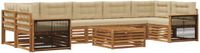 vidaXL Hoek loungeset Acacia hout Natuurlijk en beige 7 zitplekken