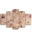 Homemania Wandfoto, 5-delig, voor woonkamer, slaapkamer, meerkleurig, 95 x 0,3 x 60 cm, HM205MDF021, MDF