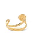 SINGULARU - Organic Sea Armband. Staal met 18Kt Goud Plating. Stijve Armband met 3 cm Opening. Sieraden voor Vrouwen