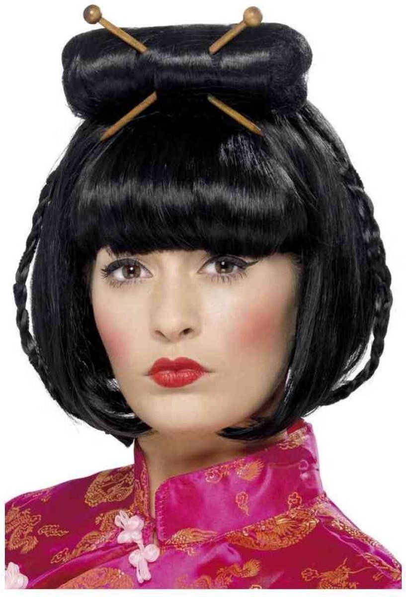 Smiffys Oriental Lady Wig - Black - Polyester - 5020570422182