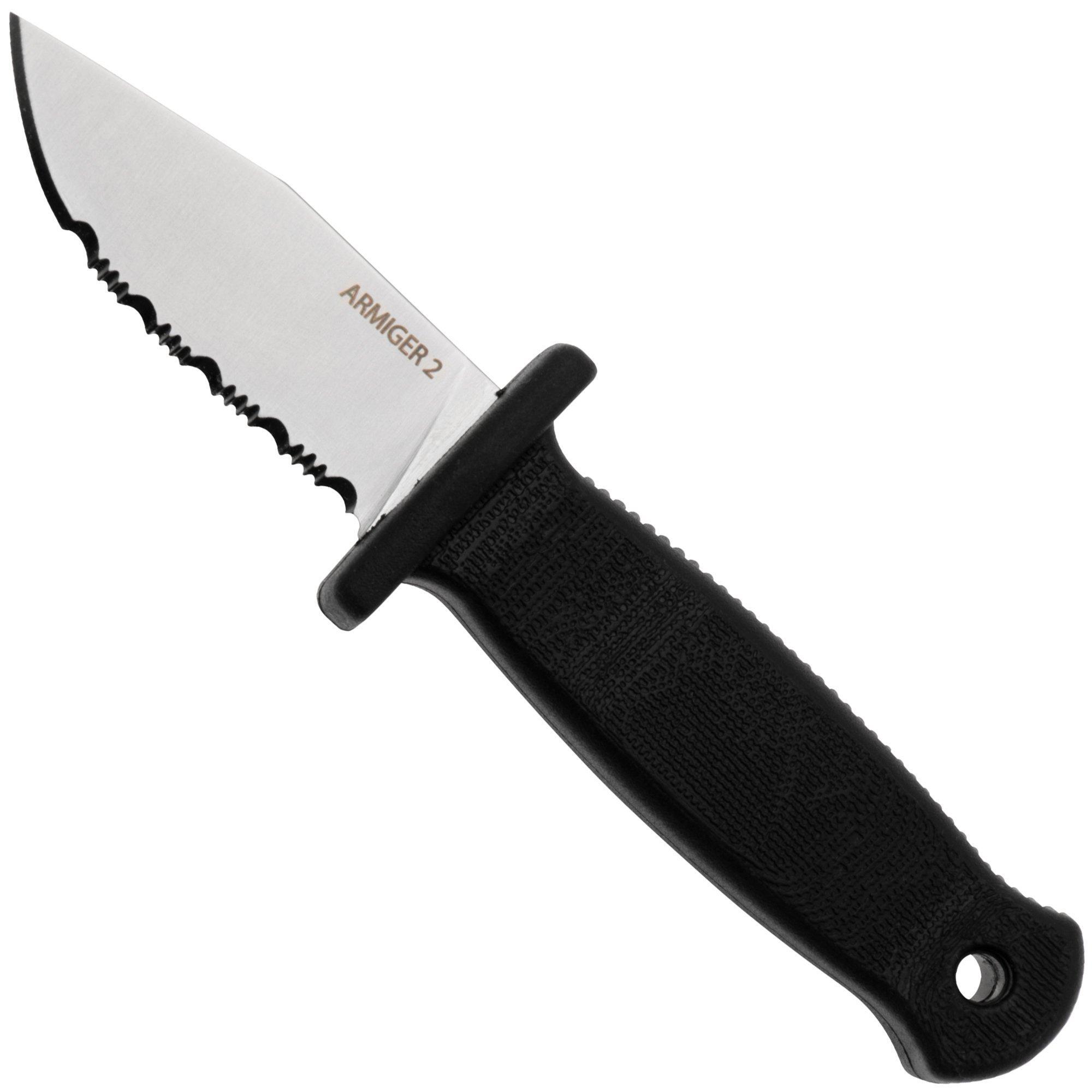 Demko Knives Demko Knives Armiger 2 Serrated Clip Point ARM2-4034SS-CP-SERR Black TPR, nekmes