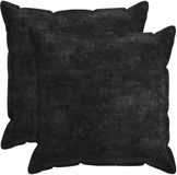 vidaXL - Kussensloop - 2 stuks - HOUTEN - Antraciet - 60 x 60 cm - Chenille Stof