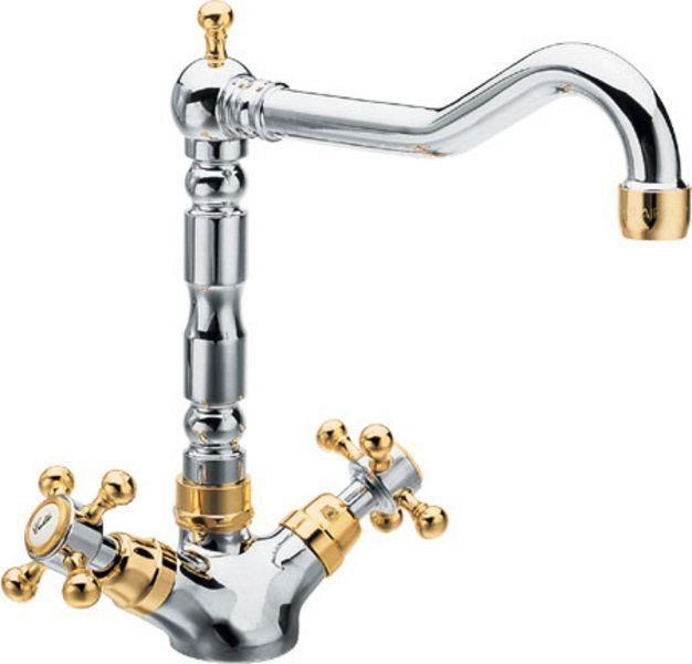 Reitano Rubinetteria ANTEA Keukenmengkraan - Chroom/Goud - Retro Uitloop