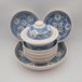 Plat et bol de service style marocain, turquoise, pour 6 personnes