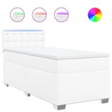 vidaXL Boxspring met matras kunstleer wit 80x200 cm