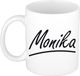 Bellatio Decorations Monika Naam koffiemok - beker - met sierlijke letters - wit
