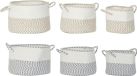 Merkloos DKD Home Decor Mandenset, katoen, lichtbruin, 2 stuks (30 x 30 x 20 cm)