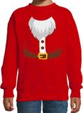 Bellatio Decorations Kerstkostuum Kerstman verkleed sweater - rood - kinderen - Kerstkostuum trui / Kerst outfit 110/116