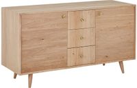 Vente-unique Badkamermeubel van massief eikenhout - Licht naturel - 145 cm - ZARENO