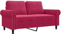 vidaXL Canapé deux places 120 cm velours lie-de-vin