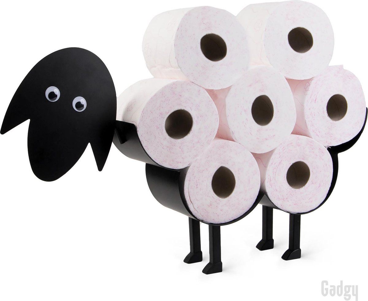 Gadgy WC Rolhouder Zwart Schaap - Toiletrolhouder - Metaal