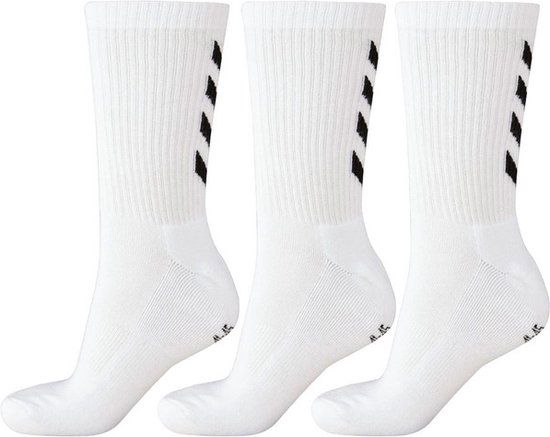 Hummel Fundamental 3-Pack Sok - sportsokken - wit - Unisex - Maat 46-48