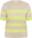 KAFFE Curve Lizzy Gestreepte korte mouwen trui voor dames - Katoen - M - Feather gray mel./lime stripe