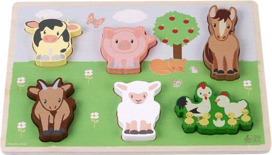 Simply Studio Circus Circus houten dierenpuzzel 30425 - Educatief spel - Hout - Multikleur