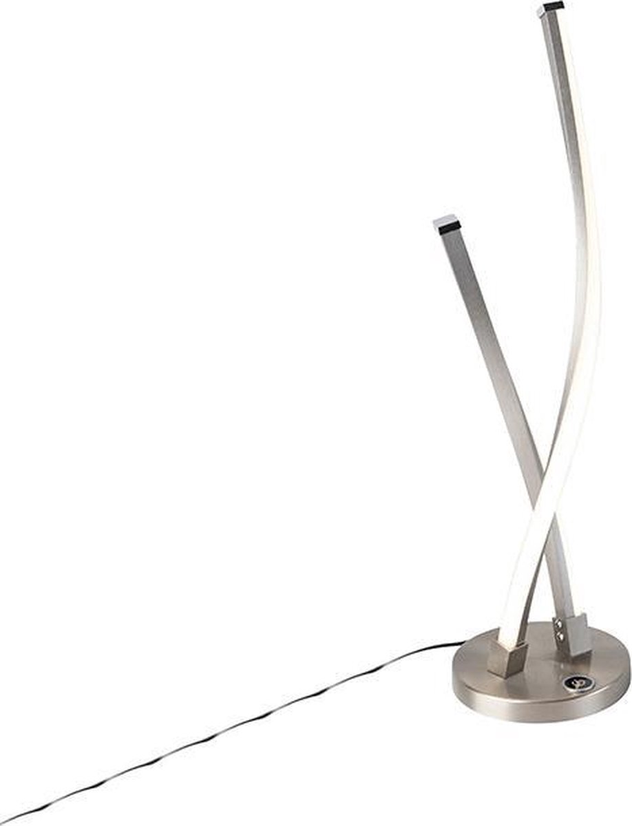 PAUL NEUHAUS paulina - Moderne Dimbare Vloerlamp | Staande Lamp met Dimmer - 1 lichts - H 470 mm - Staal - Woonkamer | Slaapkamer | Keuken