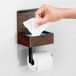 Porte-rouleau de papier toilette en acier inoxydable avec espace de rangement et un compartiment pour lingettes humides