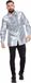 Wilbers Jaren 80 & 90 Kostuum | Zilveren Ruchesblouse Satijn Foute Disco | Maat 64 | Carnaval kostuum | Verkleedkleding