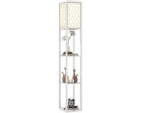 Homcom Vloerlamp woonkamer met plank E27 fitting wit