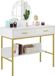 Bolt Edge Happyment Schminktafel Deluxe – Make-up tafel met hangspiegel en LED-verlichting – voor kinderen en volwassenen – wit/goud – trendy make-up tafel