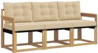 vidaXL Ensemble de salon 3 pièces Acacia blanc et beige