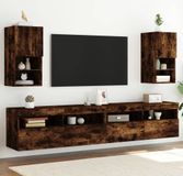 Maison Exclusive - Meuble TV avec éclairage LED, 2 pièces. Chêne fumé, 30,5 x 30 x 60 cm