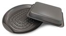 Guardini set, 1 braadpan, 22 x 28 cm + 1 plaat, geperforeerd, puor, frietjes, 39 x 34 cm, staal met antiaanbaklaag, kleur grijs