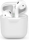 Jumada's Apple Airpods hoesje - "Geschikt" voor Airpods 1 en 2 - Softcase - Wit - Beschermhoesje