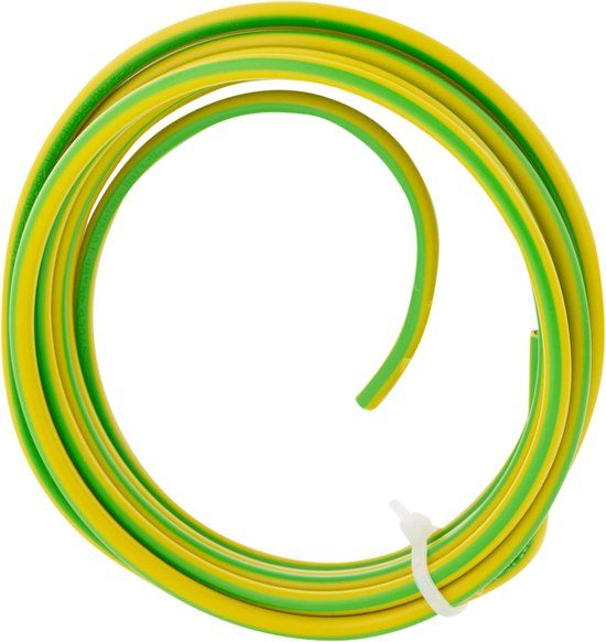 Installatiedraad VD 6.0 mm² - 2.5 m - geel/groen - Aarddraad