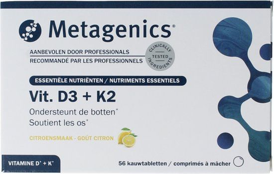 Metagenics Vitamine D3 + K2 - 56 kauwtabletten