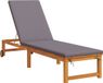 vidaXL Chaise longue Acacia massif Marron