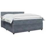 vidaXL Boxspringbed met matras, donkergrijs, 140 x 190 cm, fluweel