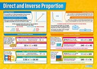 Daydream Education Direct and Inverse Proportion Math Chart - Laminated Gloss Paper - A1 (594mm x 850mm) - Classroom Math Poster