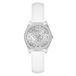 Guess BOA GW0989L1 Dameshorloge roestvrij staal met leren band wit 3 bar zilveren wijzerplaat 32 mm
