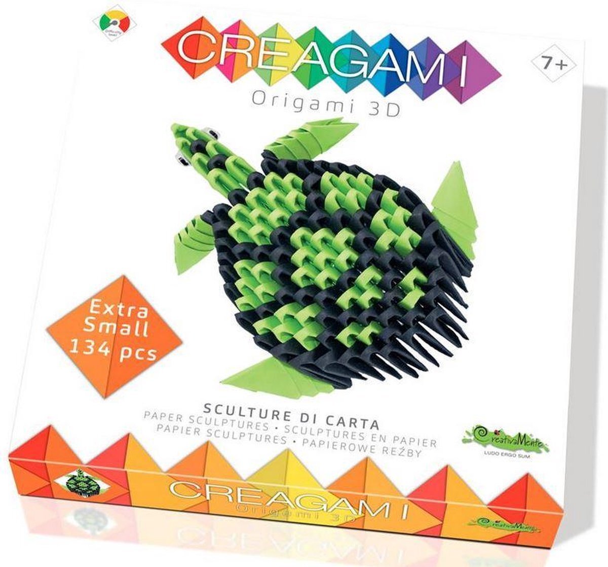 CreativaMente 702 Creagami Tartaruga Modulaire origami creatief spel, meerkleurig