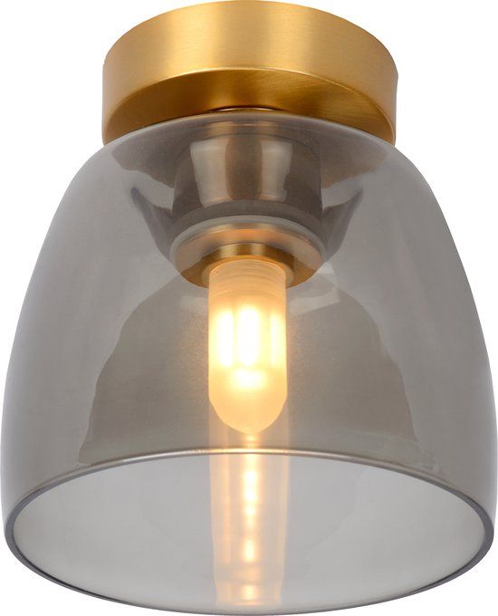 Lucide TYLER Plafonnière Badkamer - Ø 16,1 cm - 1xG9 - IP44 - Mat Goud / Messing