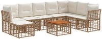 vidaXL Hoek loungeset 8 zitplaatsen Polyester Naturel