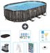 Bestway Ovaal Power Steel Zwembad - 610 x 366 x 122 cm - Grijs