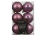 Decoris Kerstbal kunststof d6 cm pink 12 st