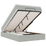 VidaXL Bed Poef met Matras 120x190 cm Fluweel Lichtgrijs