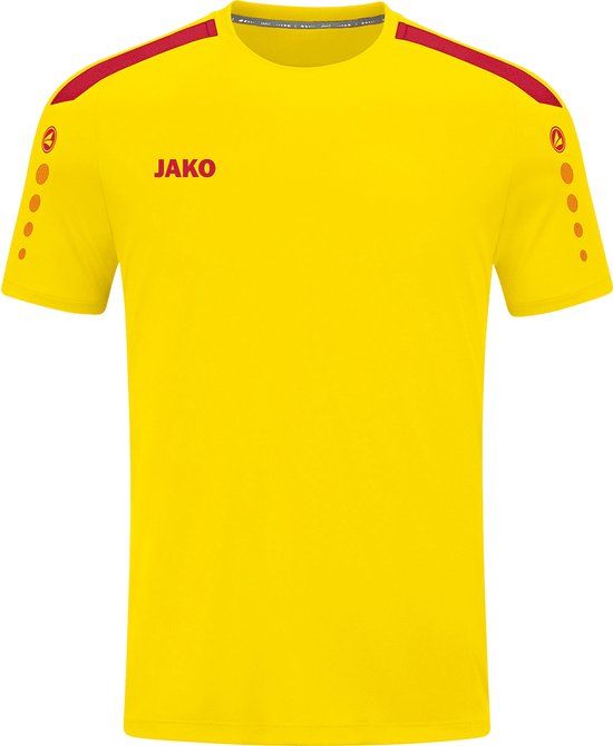 Jako Power Shirt Korte Mouw Kinderen - Geel / Rood - Maat 152