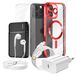 Mayaxess, set complet pour iPhone 16 Pro Max : coque, verre de protection, chargeurs, batterie externe, casque, rouge
