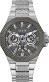 Guess GW0636G1 Heren Polshorloge Zilverkleurig Staal Zwart Mineraalglas 45mm