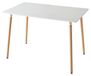 Table à manger - Table à manger rectangulaire - Bois massif - Design moderne et minimaliste - Convient pour 6 personnes - 110 cm - Blanc