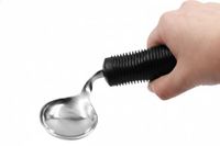 KMINA - Bilateraal Gebogen Lepels voor Ouderen voor Artritische Handen (Verstelbare Hoek), Adaptief Bestek Volwassenen met een Handicap, Bendable Spoons for Elderly, Cutlery for Disabled