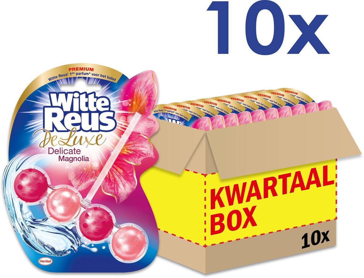 Witte-Reus DeLuxe Toiletblok - Delicate Magnolia - WC Blokjes Voordeelverpakking - 10 Stuks