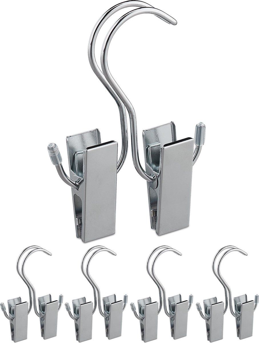 Relaxdays Laarzenknijper Set van 5 - Zilver