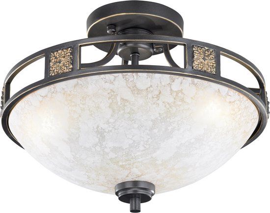 Trio Leuchten Quinta Plafondlamp - 3 Lichts - Roestbruin - Ø 42 cm