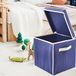 Blauwe House Collection Blauwe wasmand 30 x 30 x 30 cm