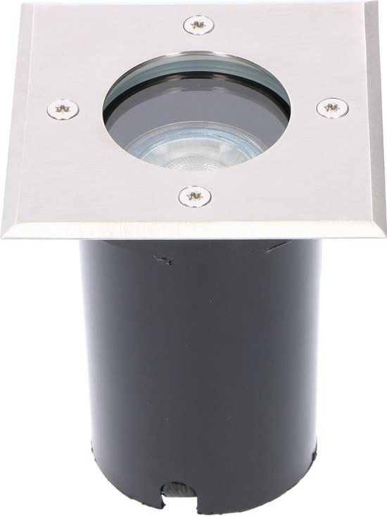 BES LED Sanola Aton LED Ground Spot - Square - GU10 - IP67 - Stainless Steel